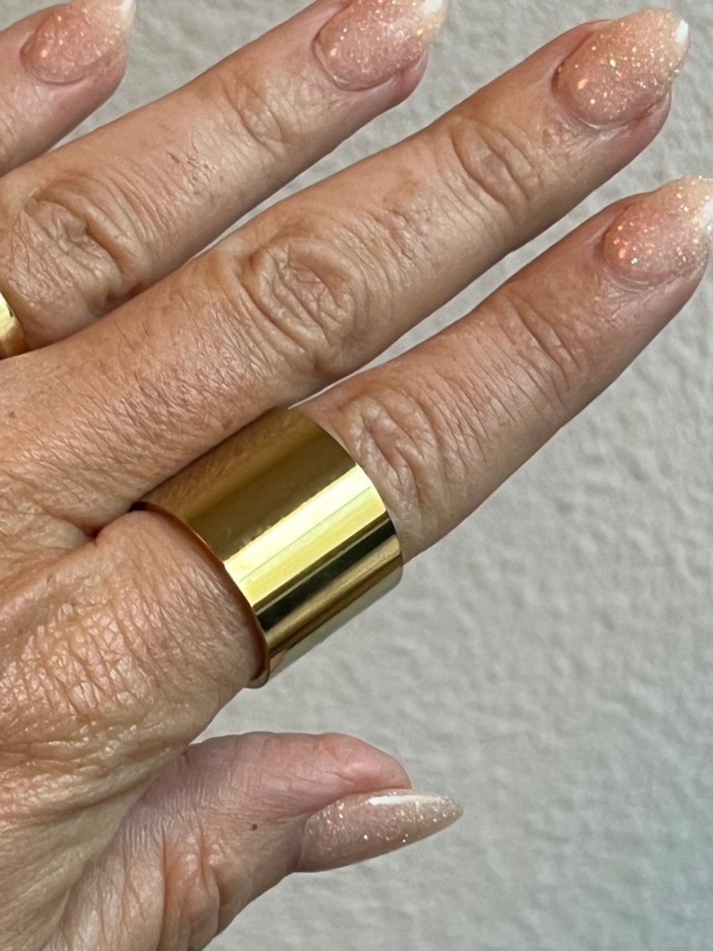 Ellie Vail Duke Gold Cigar Band Ring Chunky Wide Minimalist Stack Size 8